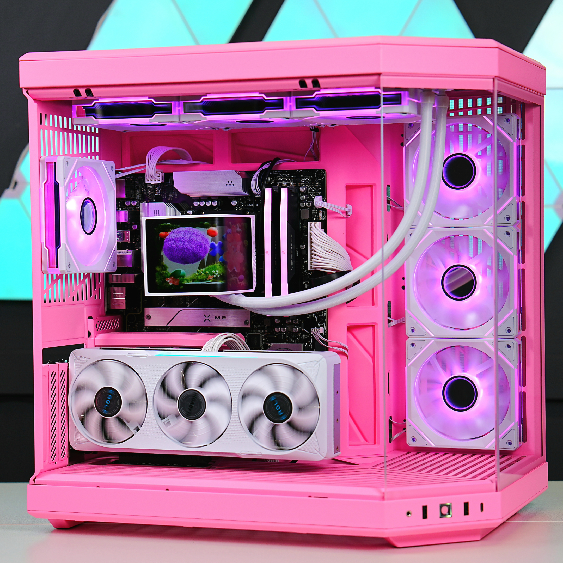 TECHNOID Limited Edition Gaming Pc (AMD Ryzen 7 7800X3D - RTX 5070 - 2TB SSD - 32GB RAM DDR5- Win 11 Pro - HYTE Y70 - pink)