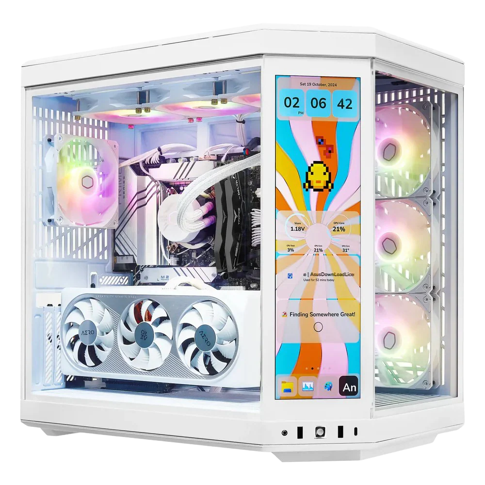 TECHNOID Limited Edition Gaming PC - AMD Ryzen 5 9600X , 32GB Ram, 2TB SSD, RTX 5070 , Windows 11 Pro, HYTE Y70 Touch infinite, White