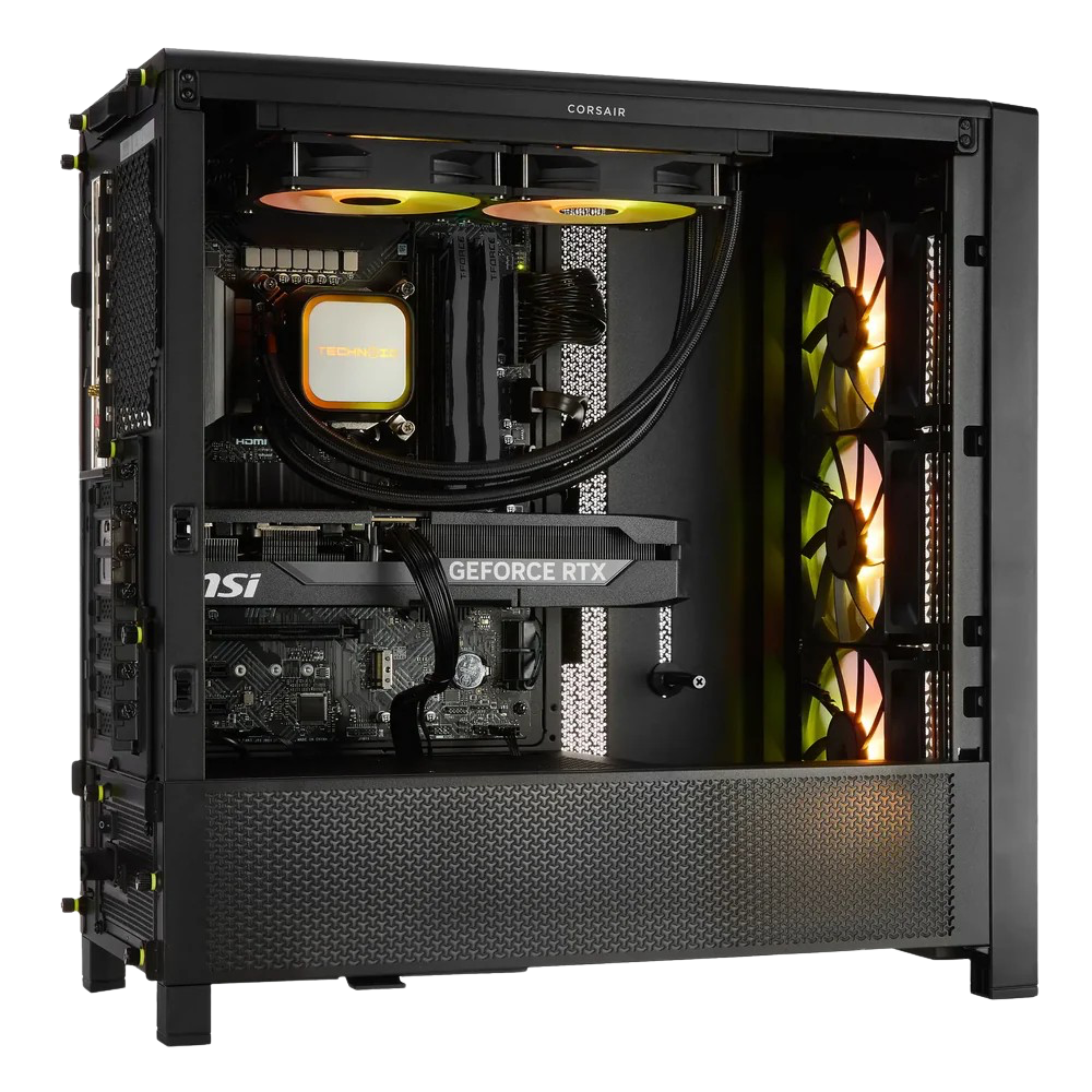 TECHNOID Ultimate Gaming PC - GeForce RTX 5080 - Intel Core Ultra 7 270K Plus - 32GB DDR5 - 1TB SSD - Win 11 PRO - AI Ready - VR Compatible - Wifi Bluetooth - Black
