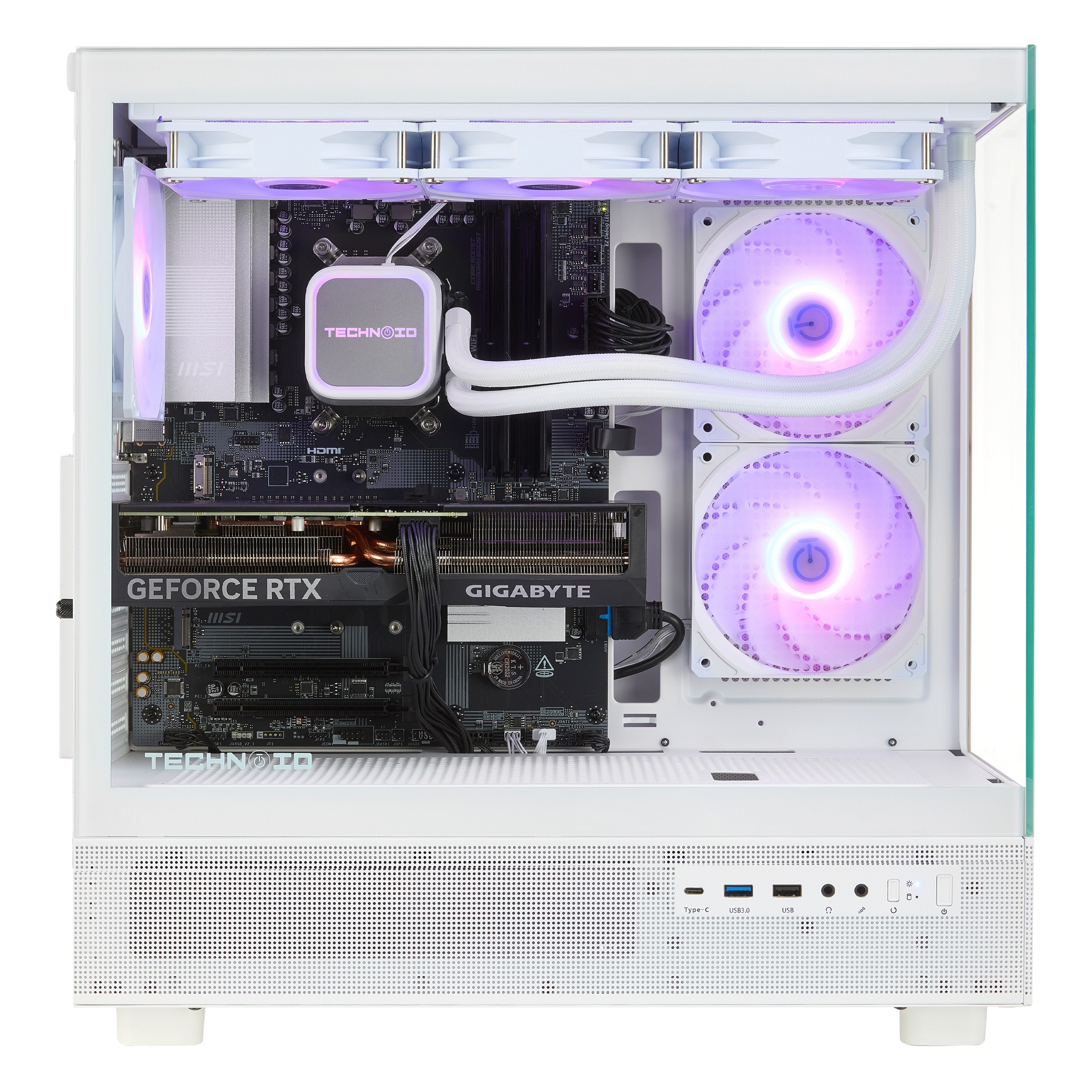 TECHNOID Glass Gaming PC - GeForce RTX 5060 Ti - AMD Ryzen 5 9600X - 32GB DDR5 - 1TB SSD - Win 11 PRO - AI Ready - VR Compatible - Wifi Bluetooth