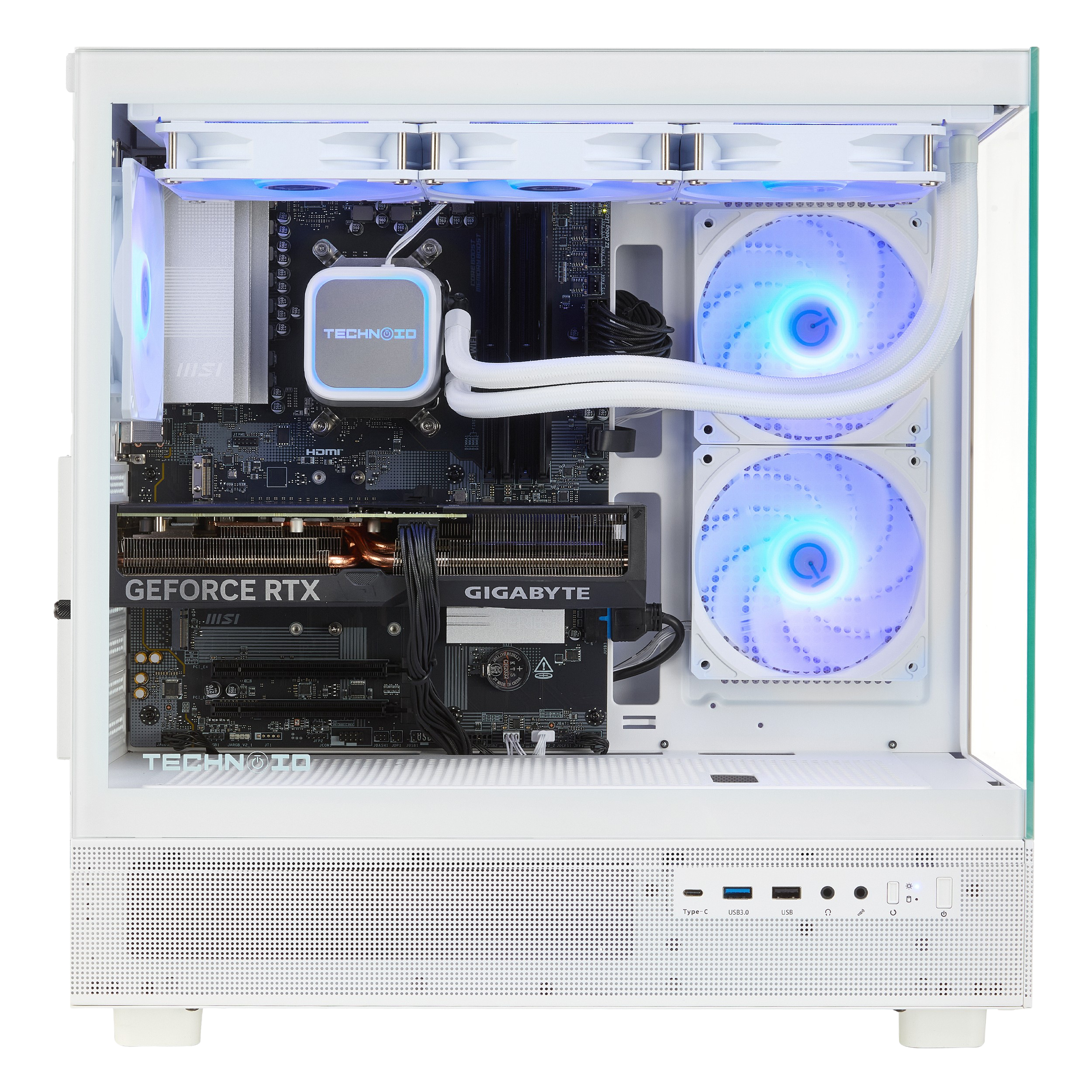 TECHNOID Glass Gaming PC - GeForce RTX 5060 Ti - AMD Ryzen 5 9600X - 32GB DDR5 - 1TB SSD - Win 11 PRO - AI Ready - VR Compatible - Wifi Bluetooth