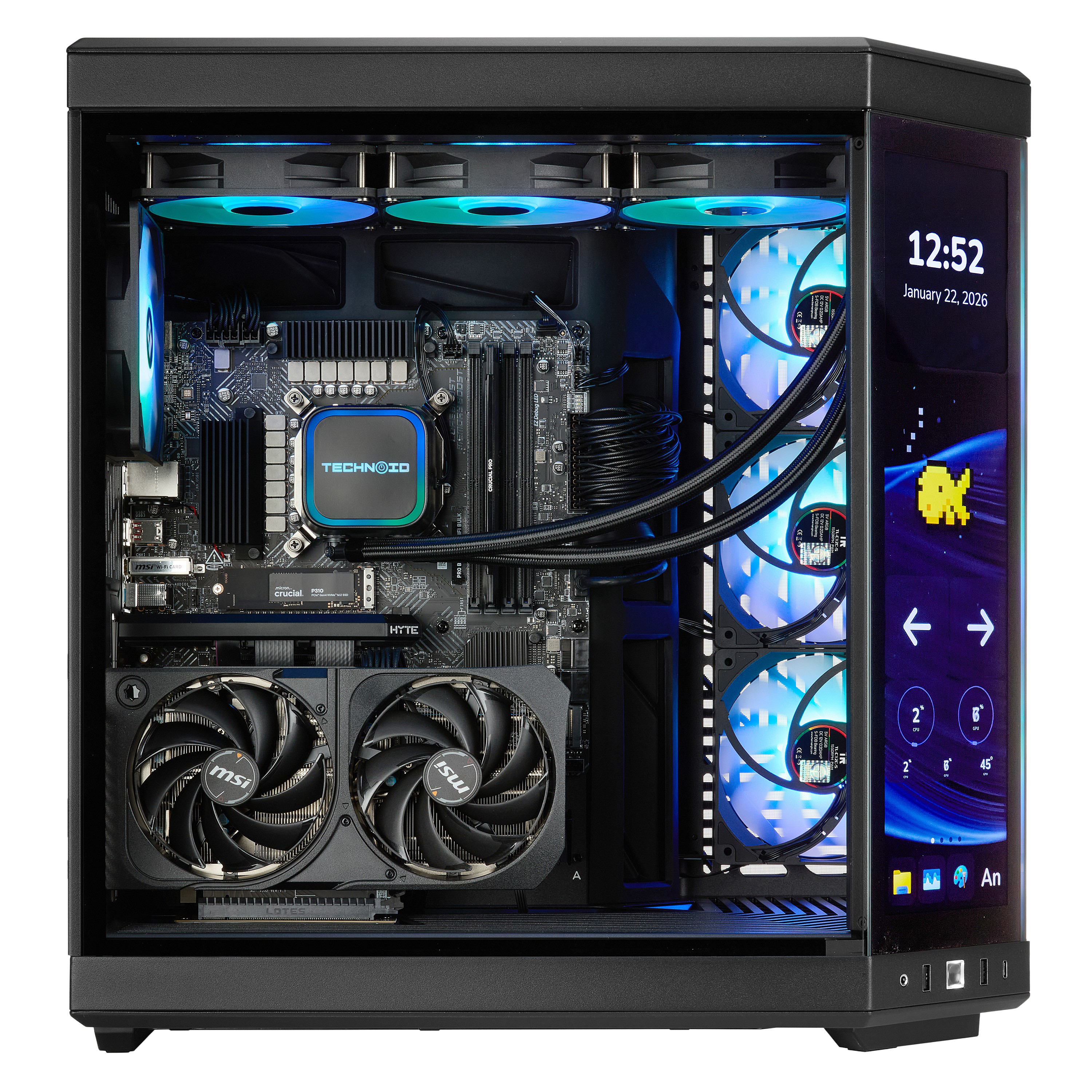 TECHNOID Limited Edition Gaming PC - AMD Ryzen 5 9600X , 32GB Ram, 2TB SSD, RTX 5060 Ti , Windows 11 Pro, HYTE Y70 Touch infinite, Black