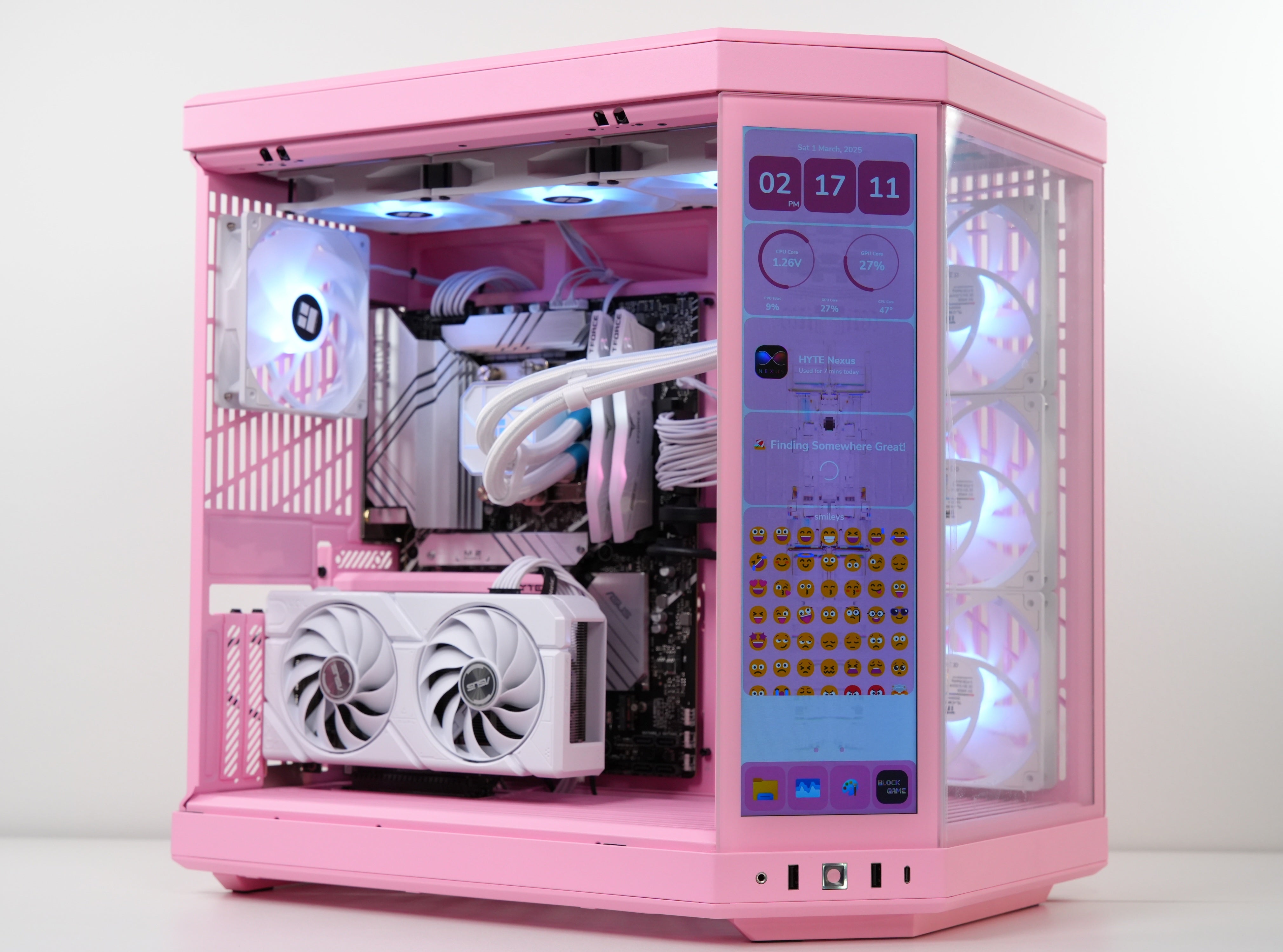 TECHNOID Limited Edition Gaming Pc (AMD Ryzen 7 9700F - RTX 5070 - 1TB SSD - 32GB RAM DDR5- Win 11 Pro - HYTE Y70 Touch infinite Strawberry Milk - Pink)