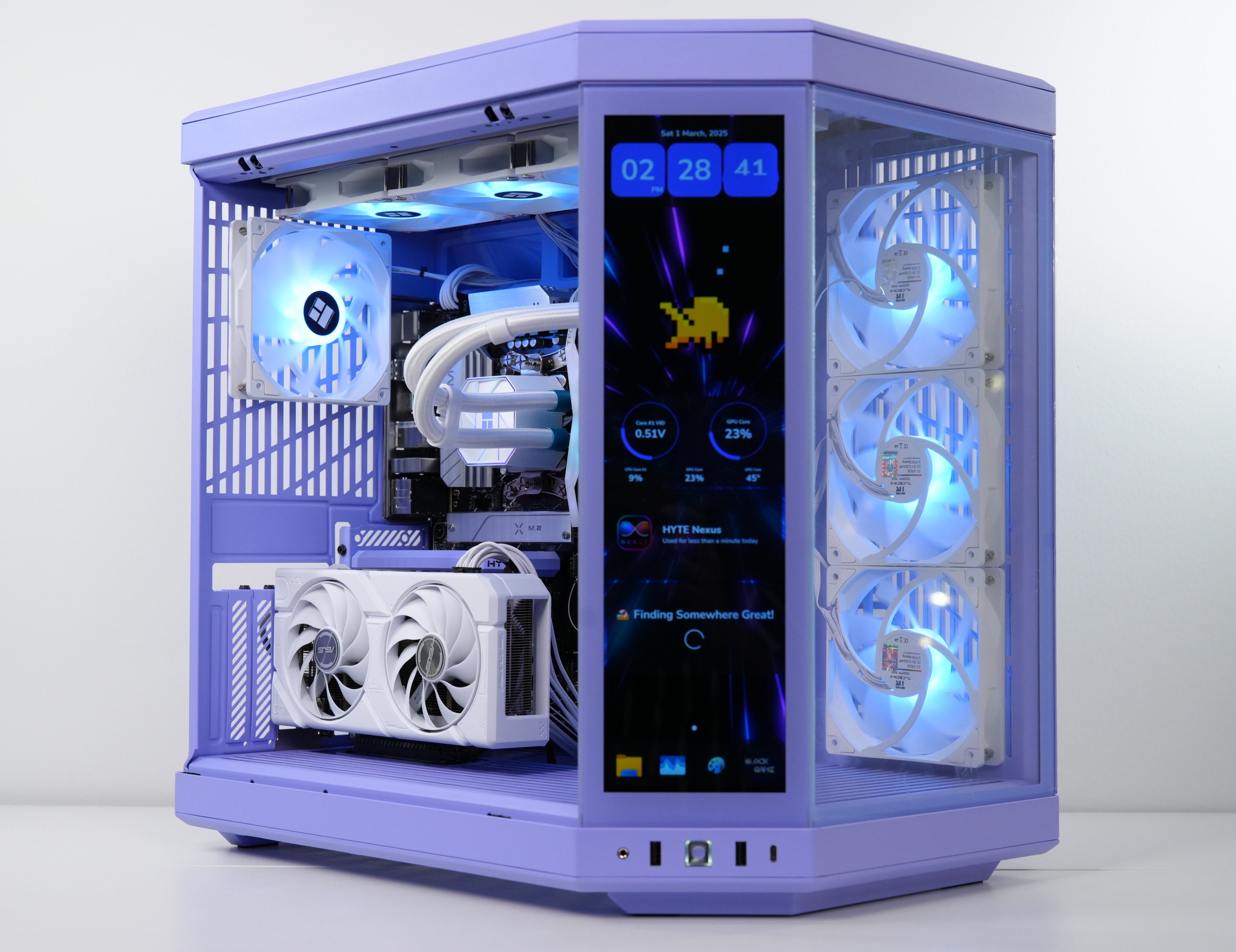 TECHNOID Limited Edition Gaming Pc (Amd Ryzen 7 9700F - RTX 5070 - 2TB SSD - 32GB RAM DDR5- Win 11 Pro - HYTE Y70 Touch infinite Taro Milk - Purple)