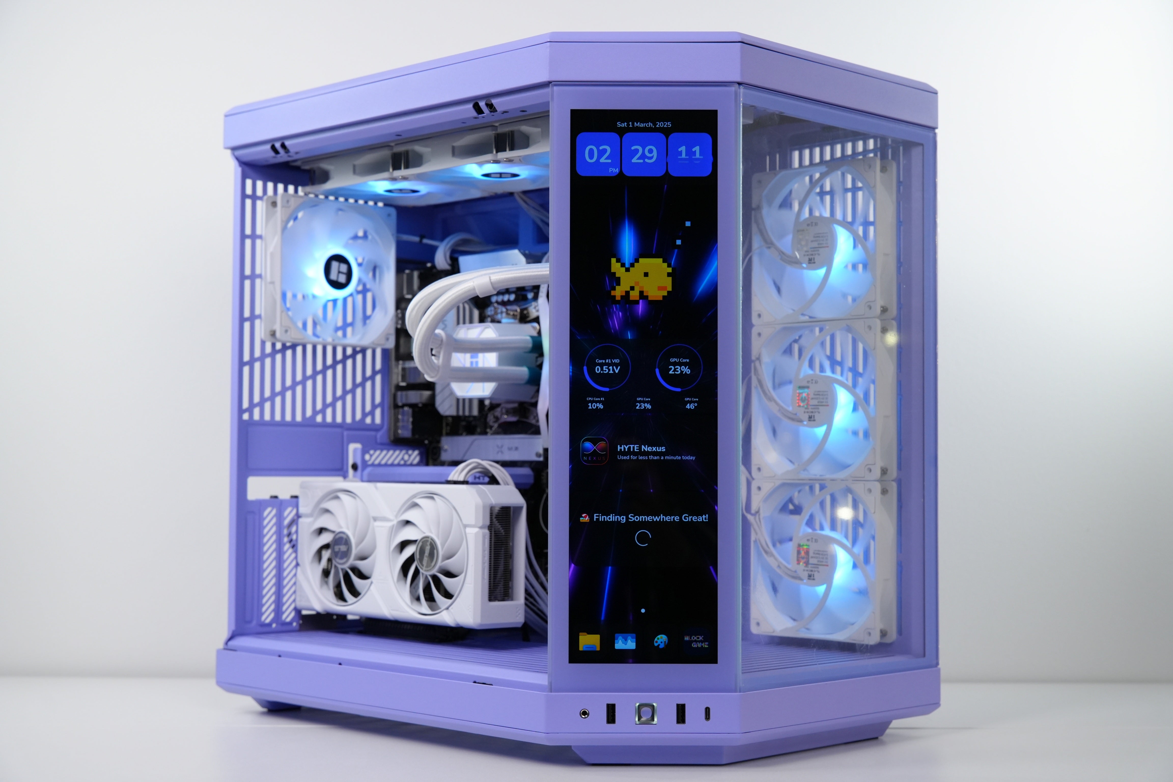 TECHNOID Limited Edition Gaming Pc (Amd Ryzen 7 9700F - RTX 5070 - 2TB SSD - 32GB RAM DDR5- Win 11 Pro - HYTE Y70 Touch infinite Taro Milk - Purple)