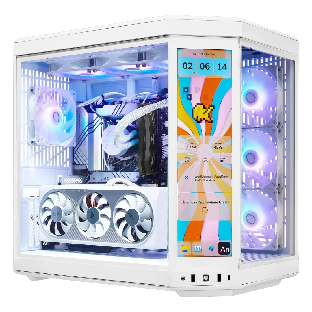 TECHNOID Limited Edition Gaming PC (Nvidia GeForce RTX 5080 - AMD RYZEN 9 9950X3D - 32 GB DDR5 RAM - 2TB SSD - AI Ready - Windows 11 P - Wifi - HYTE Y70 Touch infinite - White)