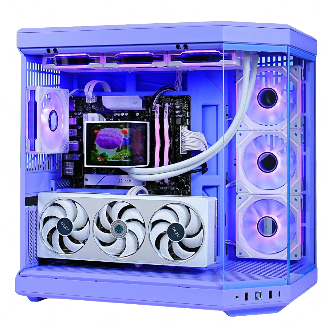 TECHNOID Limited Edition Gaming Pc (AMD Ryzen 7 7800X3D - RTX 5070 - 2TB SSD - 32GB RAM DDR5- Win 11 Pro - HYTE Y70 - Purple)