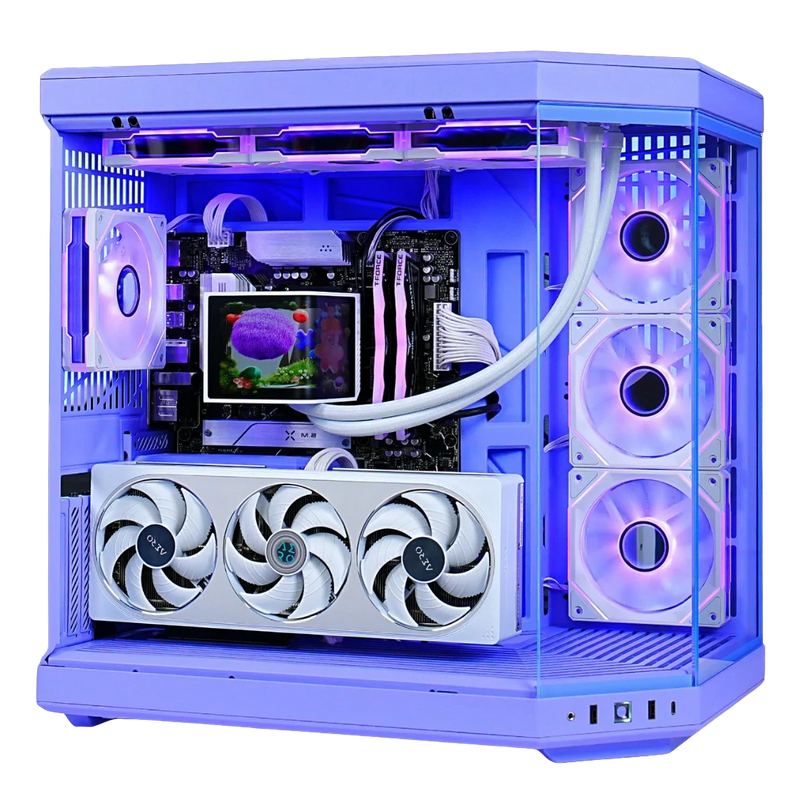 TECHNOID Limited Edition Gaming Pc (AMD Ryzen 7 7800X3D - RTX 5070 - 2TB SSD - 32GB RAM DDR5- Win 11 Pro - HYTE Y70 - Purple)