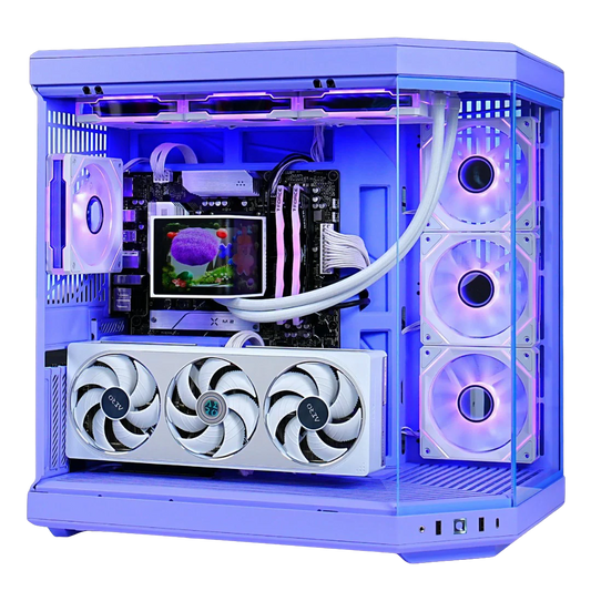 TECHNOID Limited Edition Gaming Pc (AMD Ryzen 7 7800X3D - RTX 5070 - 2TB SSD - 32GB RAM DDR5- Win 11 Pro - HYTE Y70 - Purple)