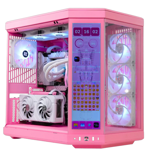 TECHNOID Limited Edition Gaming Pc (AMD Ryzen 7 9700F - RTX 5070 - 1TB SSD - 32GB RAM DDR5- Win 11 Pro - HYTE Y70 Touch infinite Strawberry Milk - Pink)