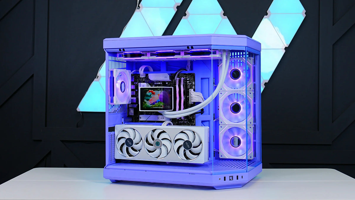 TECHNOID Limited Edition Gaming Pc (AMD Ryzen 7 7800X3D - RTX 5070 - 2TB SSD - 32GB RAM DDR5- Win 11 Pro - HYTE Y70 - Purple)