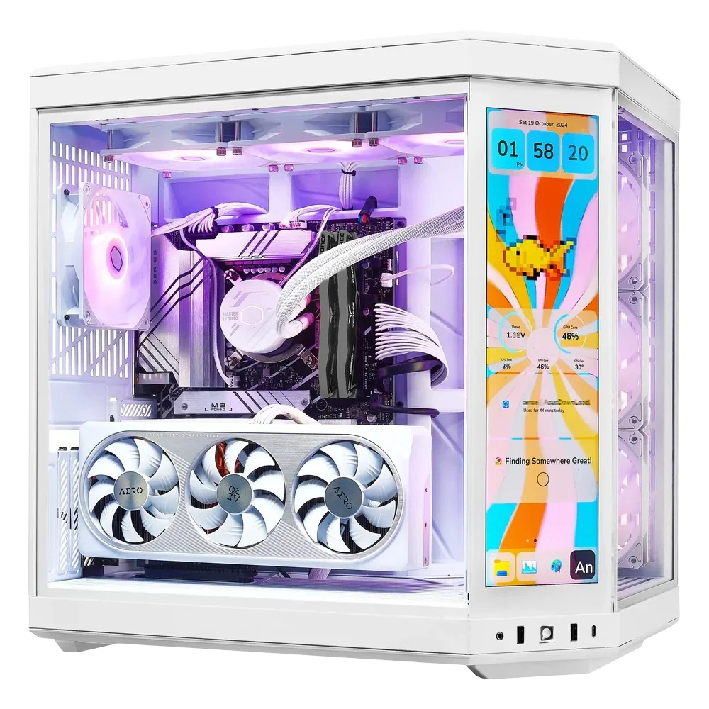 TECHNOID Limited Edition Gaming PC - AMD Ryzen 5 9600X , 32GB Ram, 2TB SSD, RTX 5070 , Windows 11 Pro, HYTE Y70 Touch infinite, White