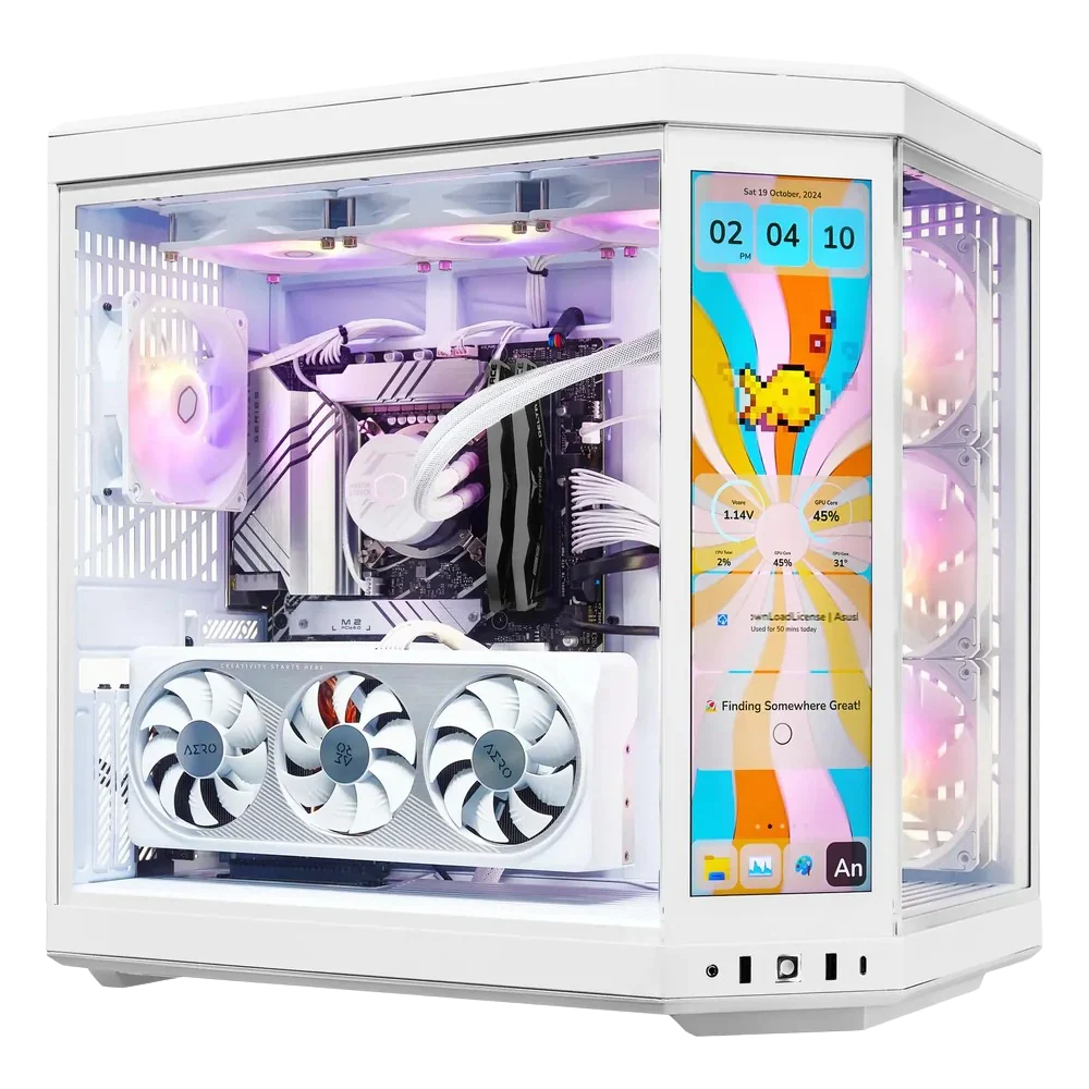 TECHNOID Limited Edition Gaming PC - AMD Ryzen 5 9600X , 32GB Ram, 2TB SSD, RTX 5070 , Windows 11 Pro, HYTE Y70 Touch infinite, White