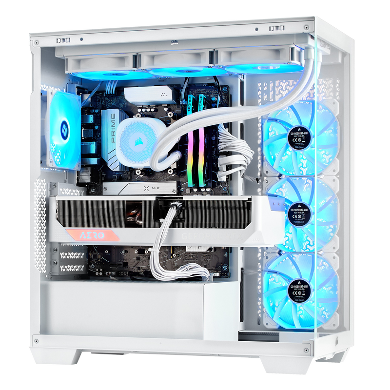 TECHNOID Nova Gaming PC - GeForce RTX 5070 - AMD Ryzen 7 - 32GB DDR5 - 2TB SSD - Win 11 PRO - AI Ready - 850w 80 Plus Gold PSU - VR Compatible - White