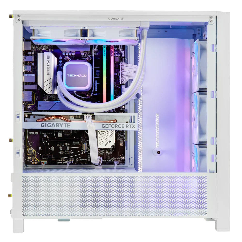 TECHNOID Ultimate Gaming PC - GeForce RTX 5080 - AMD Ryzen 7 9850X3D - 64GB DDR5 - 2TB SSD - Win 11 PRO - AI Ready - 850w 80 Plus Gold PSU - VR Compatible - White