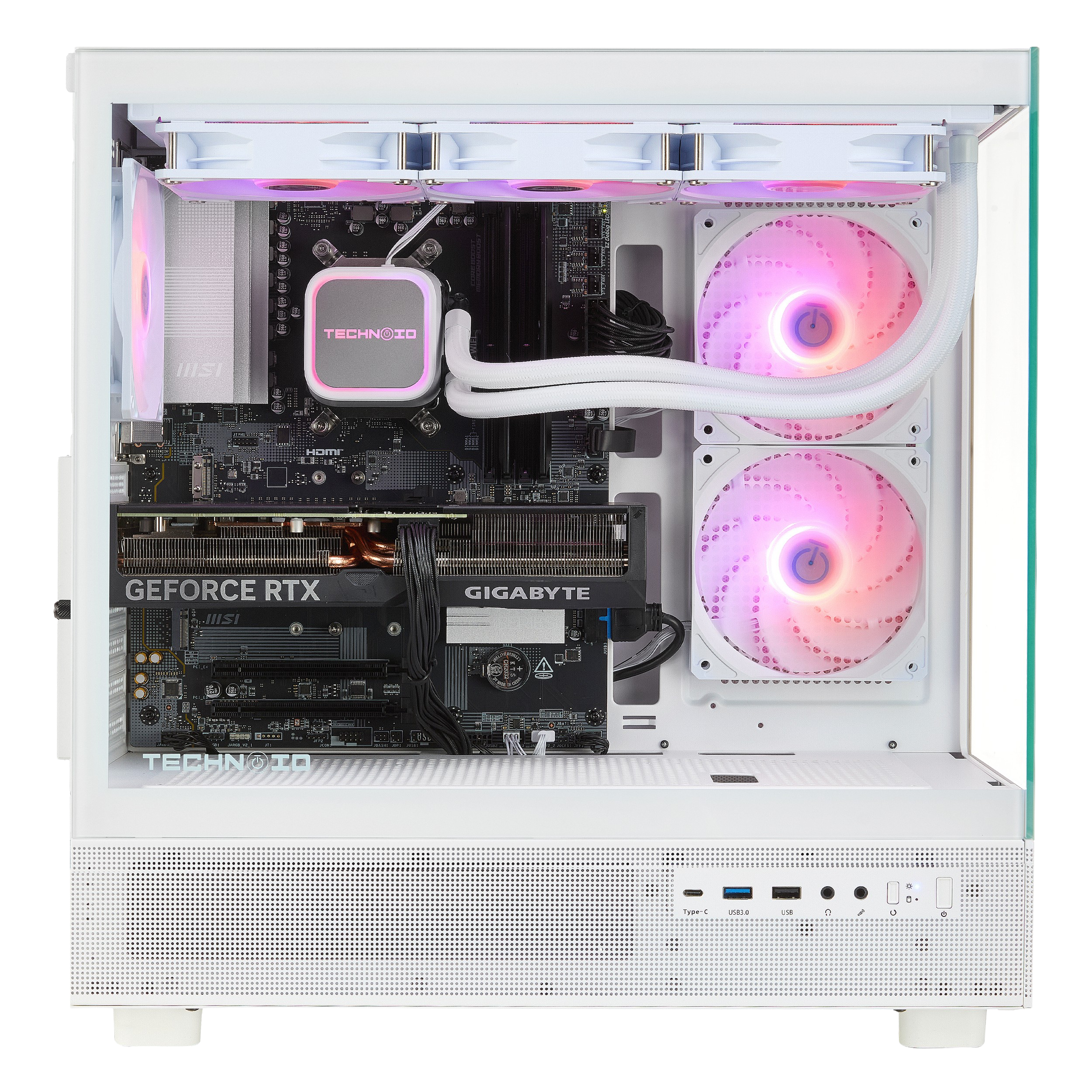TECHNOID Glass Gaming PC - GeForce RTX 5060 Ti - AMD Ryzen 5 9600X - 32GB DDR5 - 1TB SSD - Win 11 PRO - AI Ready - VR Compatible - Wifi Bluetooth