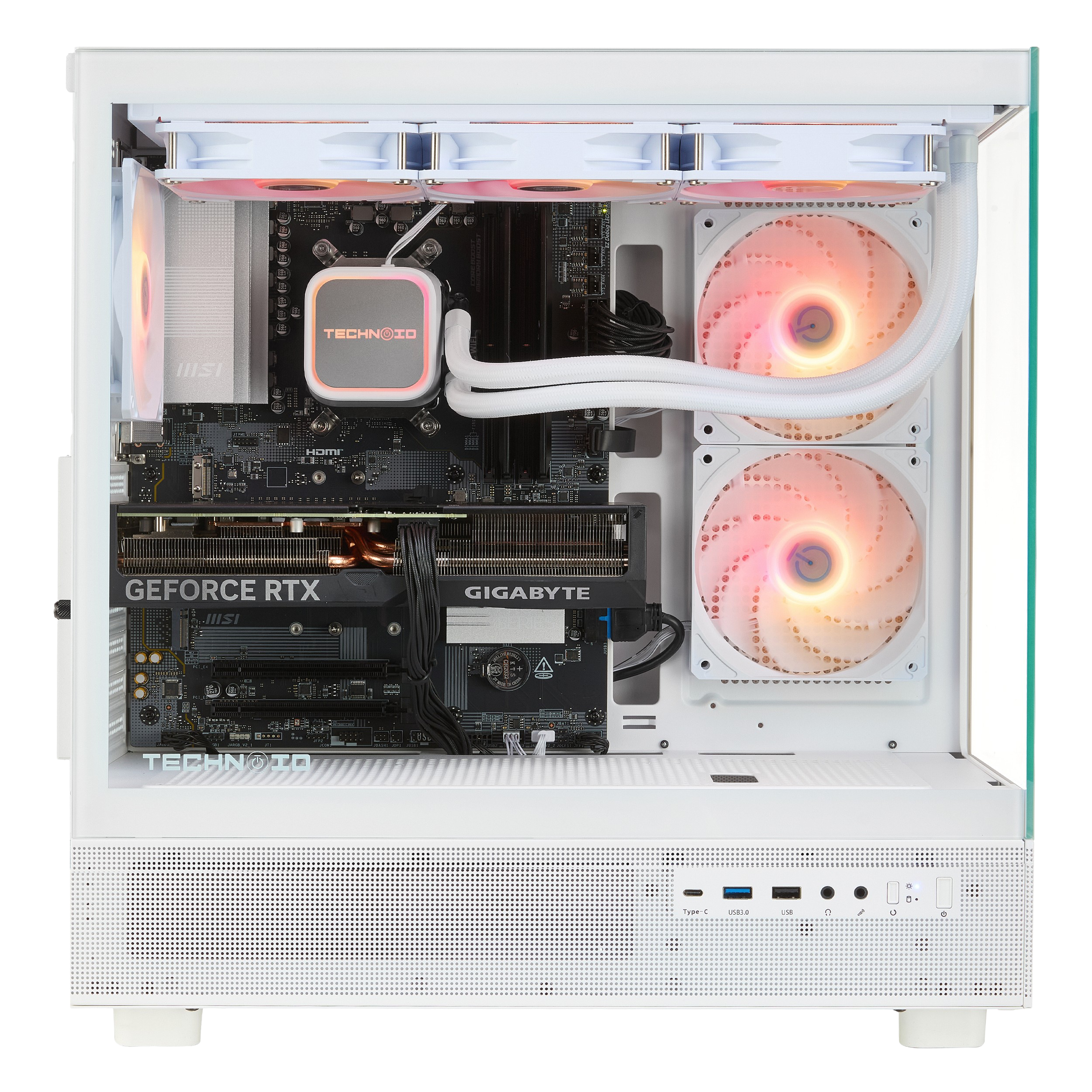 TECHNOID Glass Gaming PC - GeForce RTX 5060 Ti - AMD Ryzen 5 9600X - 32GB DDR5 - 1TB SSD - Win 11 PRO - AI Ready - VR Compatible - Wifi Bluetooth