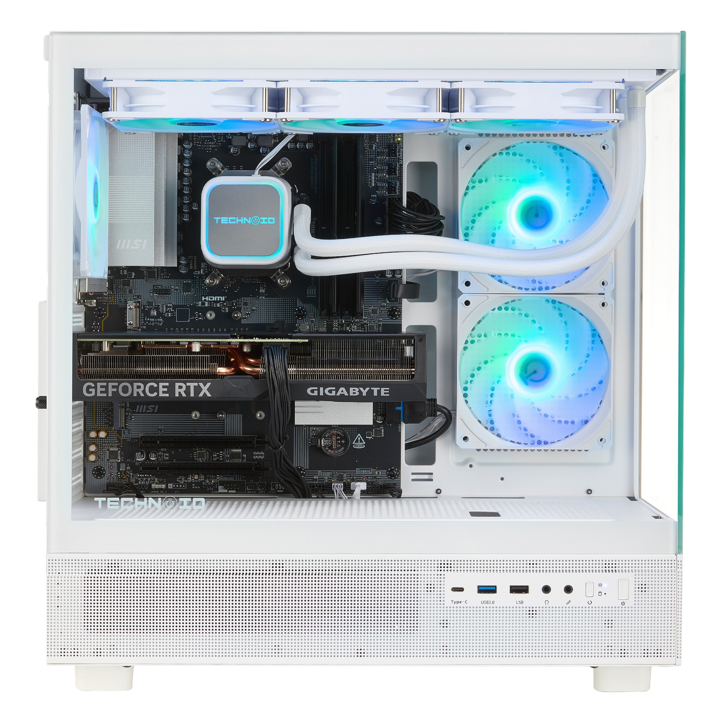 TECHNOID Glass Gaming PC - GeForce RTX 5060 Ti - AMD Ryzen 5 9600X - 32GB DDR5 - 1TB SSD - Win 11 PRO - AI Ready - VR Compatible - Wifi Bluetooth