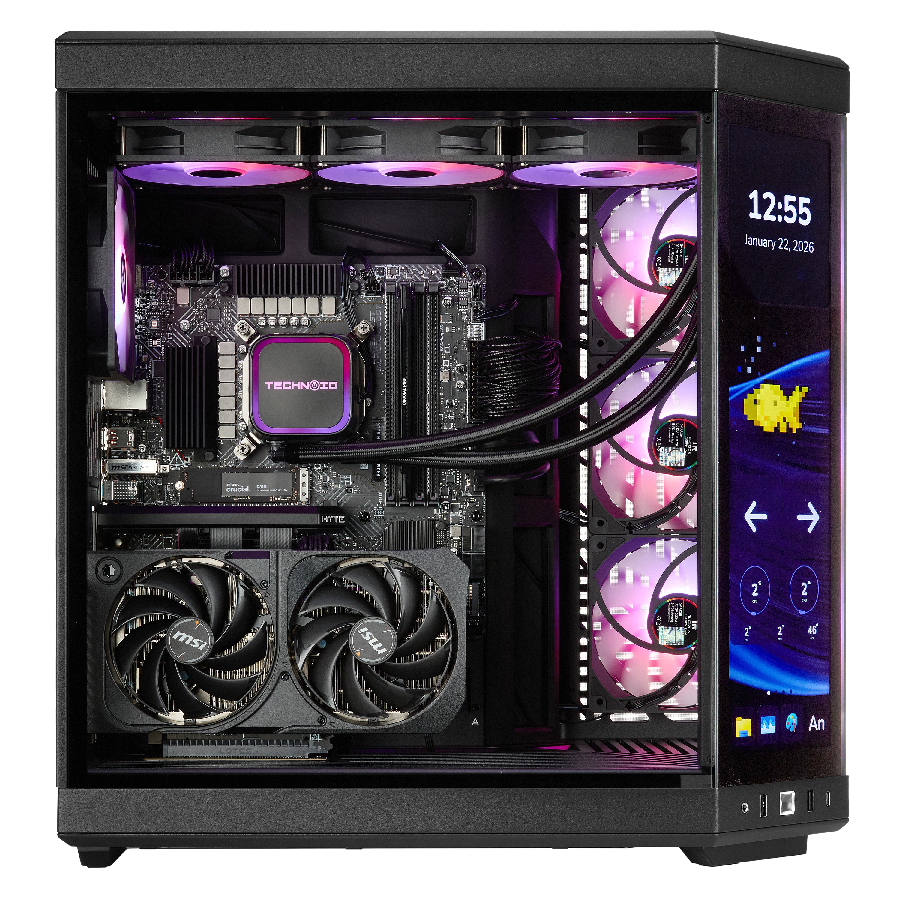 TECHNOID Limited Edition Gaming PC - AMD Ryzen 5 9600X , 32GB Ram, 2TB SSD, RTX 5060 Ti , Windows 11 Pro, HYTE Y70 Touch infinite, Black