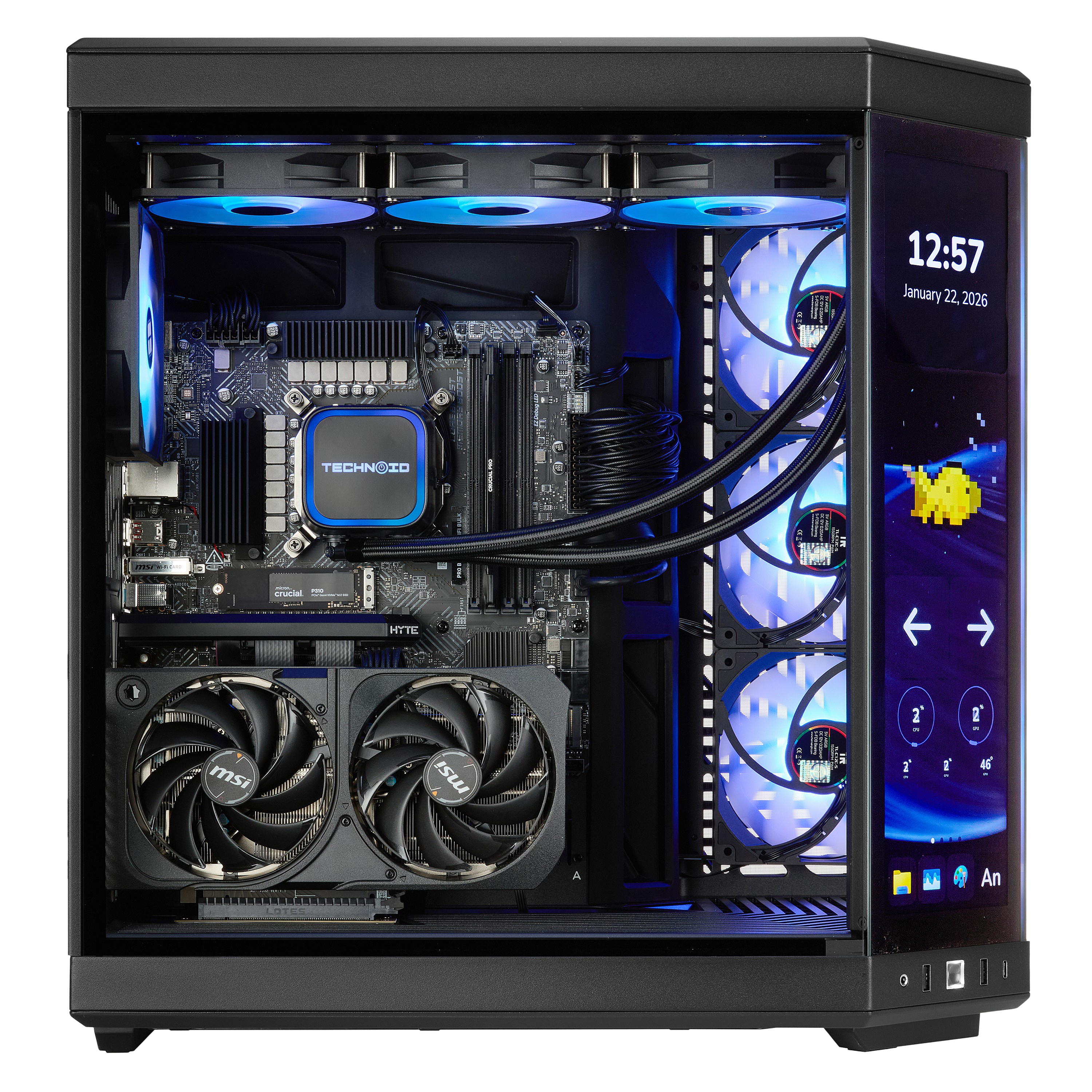 TECHNOID Limited Edition Gaming PC - AMD Ryzen 5 9600X , 32GB Ram, 2TB SSD, RTX 5060 Ti , Windows 11 Pro, HYTE Y70 Touch infinite, Black
