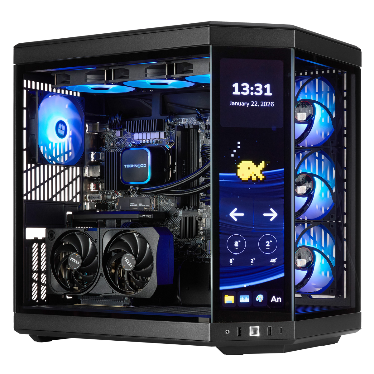 TECHNOID Limited Edition Gaming PC - AMD Ryzen 9 9950X3D2, 32GB Ram, 2TB SSD, RTX 5070 Ti , Windows 11 Pro, HYTE Y70 Touch infinite, Black
