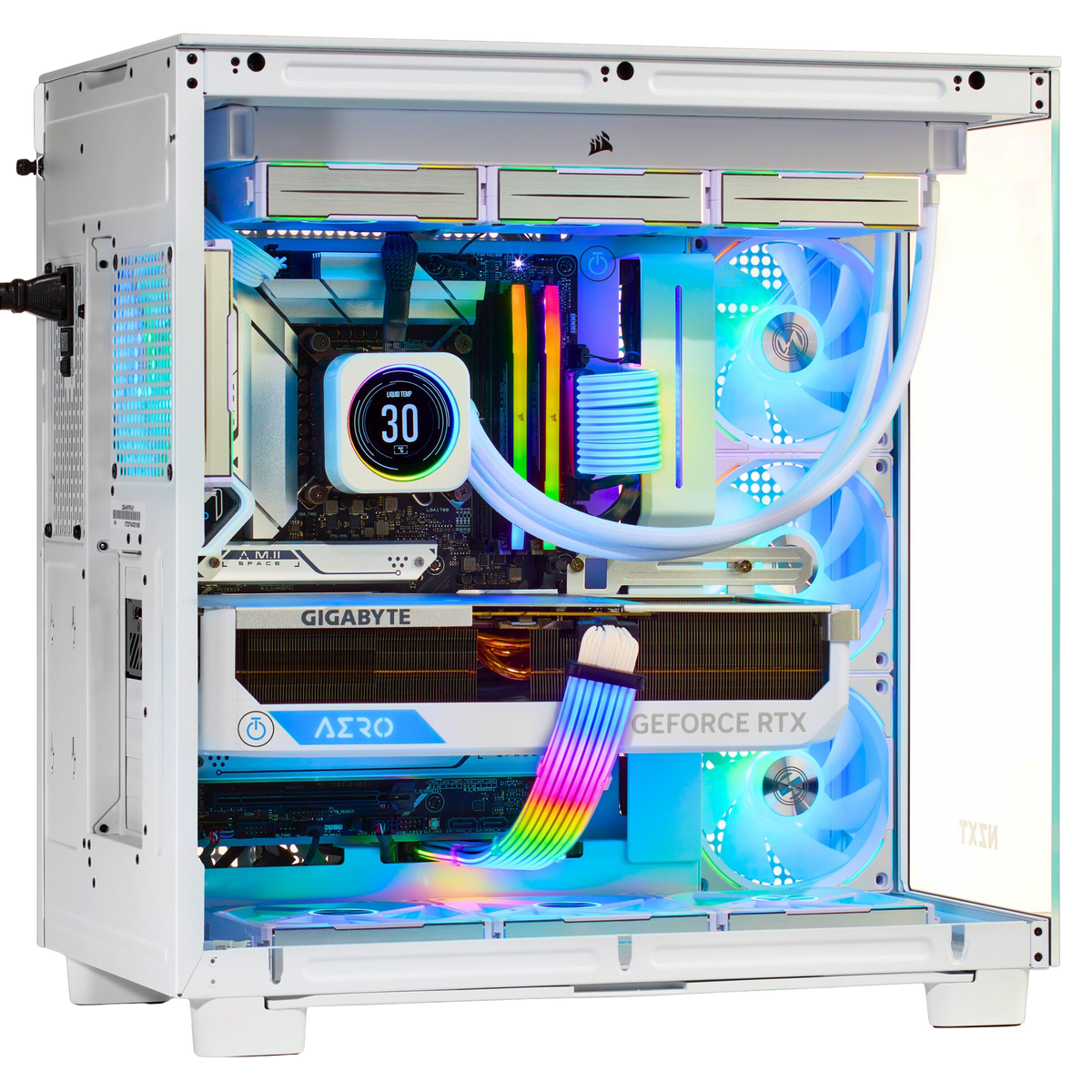 TECHNOID Frozen Gaming PC - RTX 5070 - AMD Ryzen 7 7800X3D - 32GB DDR5 - 2TB SSD - Win 11 PRO - AI Ready - 850w 80 Plus Gold PSU - VR Compatible - White