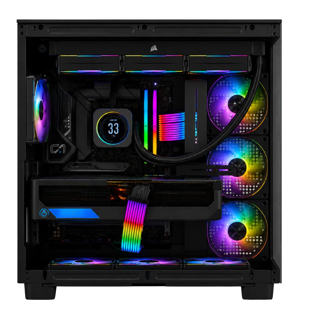 TECHNOID Frozen Gaming PC - RTX 5070 - AMD Ryzen 7 7800X3D - 32GB DDR5 - 2TB SSD - Win 11 PRO - AI Ready - 850w 80 Plus Gold PSU - VR Compatible - Black