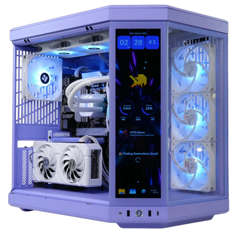 TECHNOID Limited Edition Gaming Pc (Amd Ryzen 7 9700F - RTX 5070 - 2TB SSD - 32GB RAM DDR5- Win 11 Pro - HYTE Y70 Touch infinite Taro Milk - Purple)