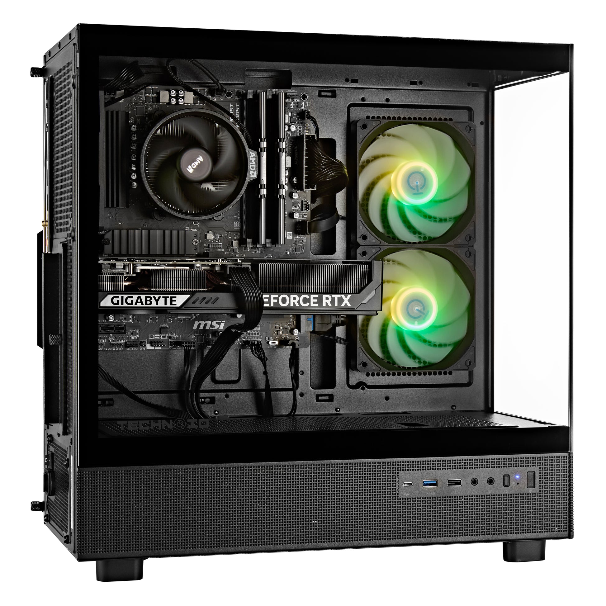TECHNOID Glass GAMING PC (RTX 5050 - Ryzen 5 - 32GB RAM - 1TB SSD - WIN 11 H - Wifi - 3 Years Warranty - Black)