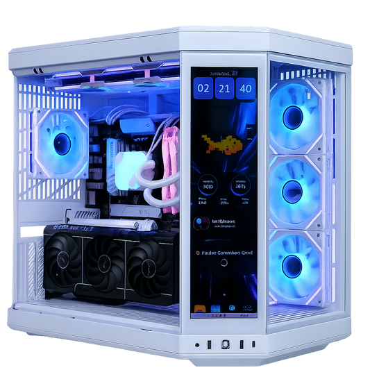 TECHNOID Limited Edition Gaming PC - Intel Core i7 14700KF, 32GB Ram, 2TB SSD, RTX 5070 , Windows 11 Pro, HYTE Y70 Touch infinite, White