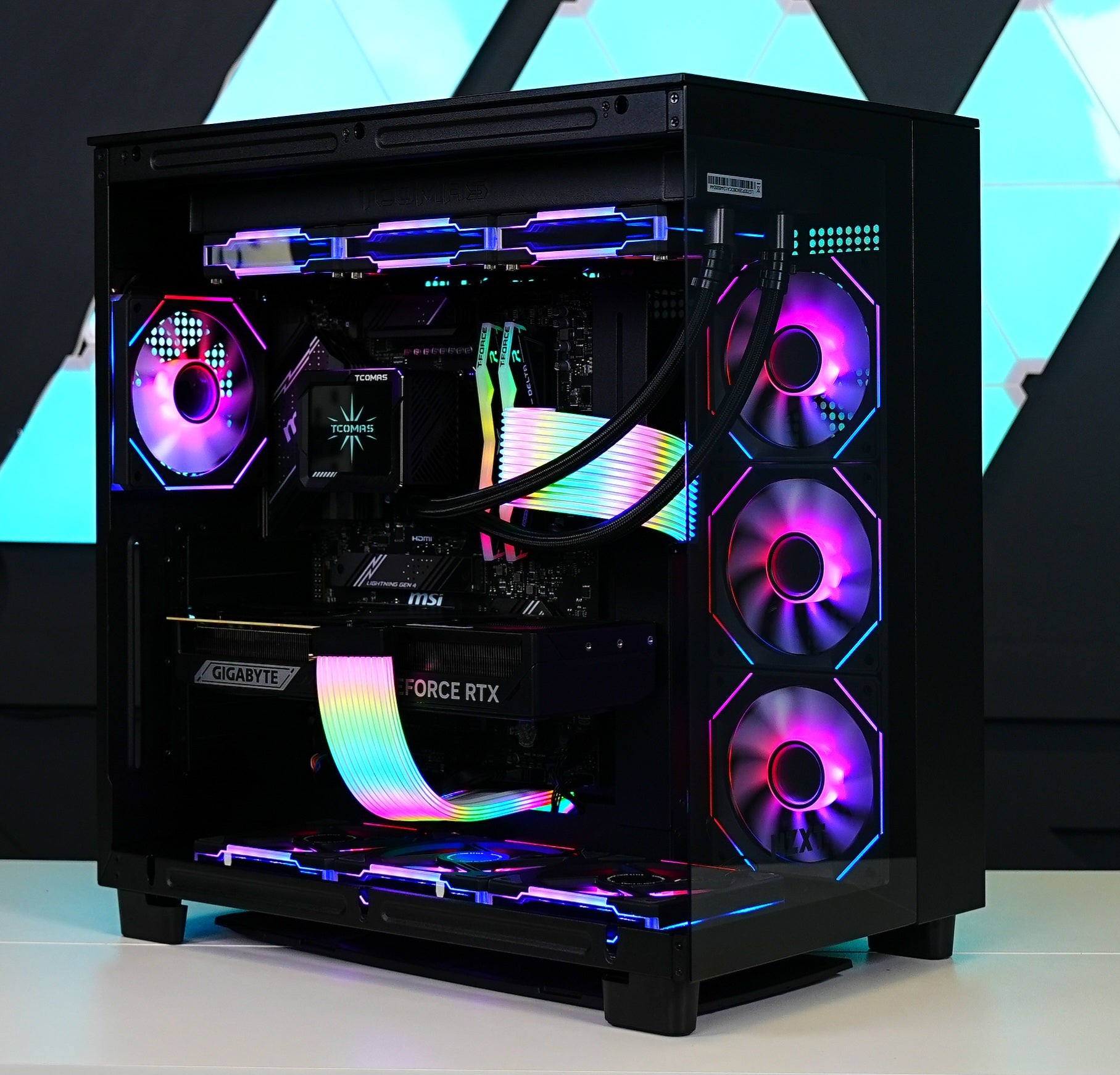 TECHNOID Frozen Gaming PC - RTX 5070 - AMD Ryzen 7 9700X - 32GB DDR5 - 2TB SSD - Win 11 PRO - AI Ready - 850w 80 Plus Gold PSU - VR Compatible - Black