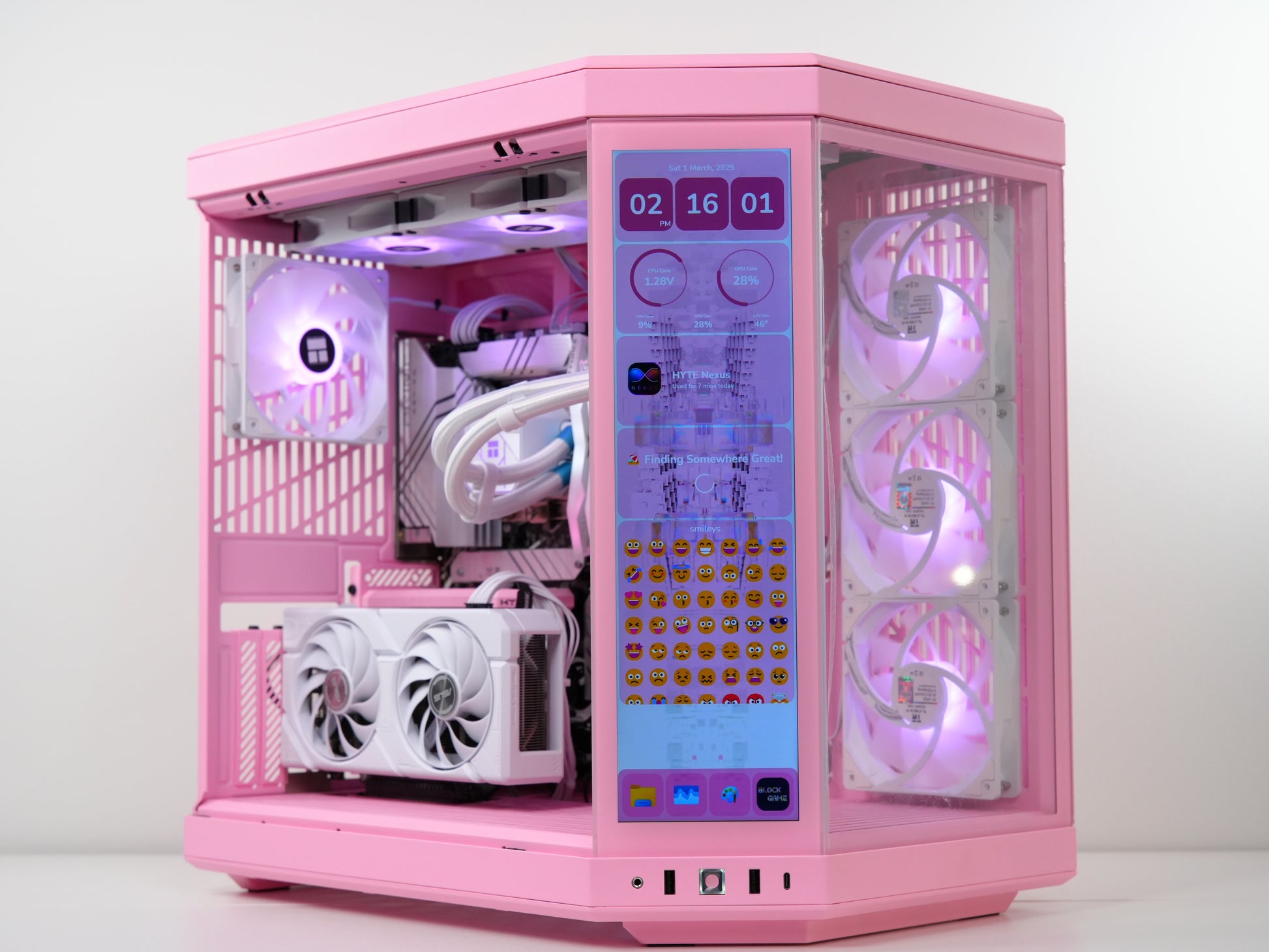 TECHNOID Limited Edition Gaming Pc (Intel i7-14th Gen - AMD RX 7800 XT - 2TB SSD - 32GB RAM DDR5- Win 11 Pro - HYTE Y70 Touch infinite - Pink)