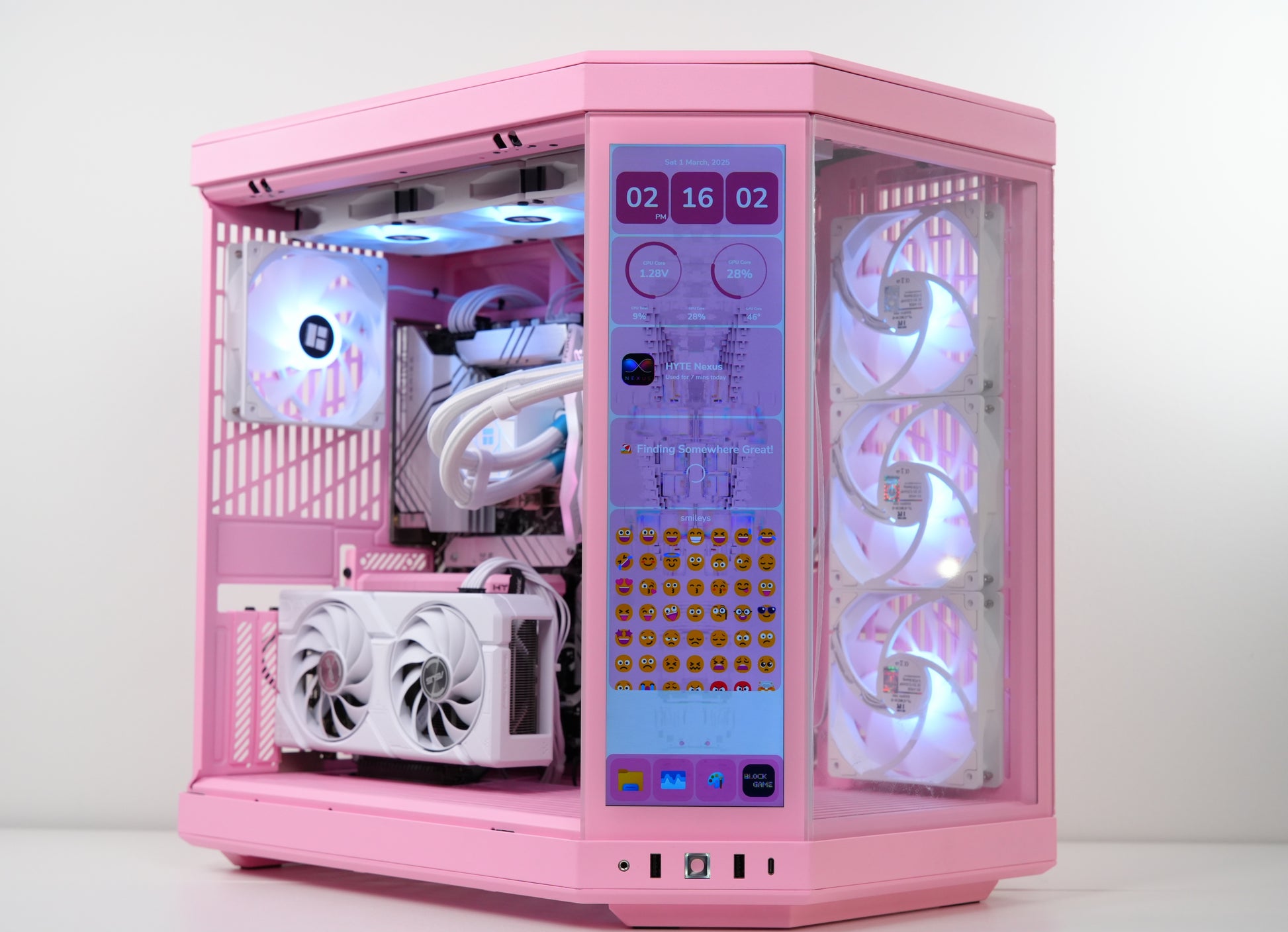 TECHNOID Limited Edition Gaming Pc (Intel i7-14th Gen - AMD RX 7800 XT - 2TB SSD - 32GB RAM DDR5- Win 11 Pro - HYTE Y70 Touch infinite - Pink)