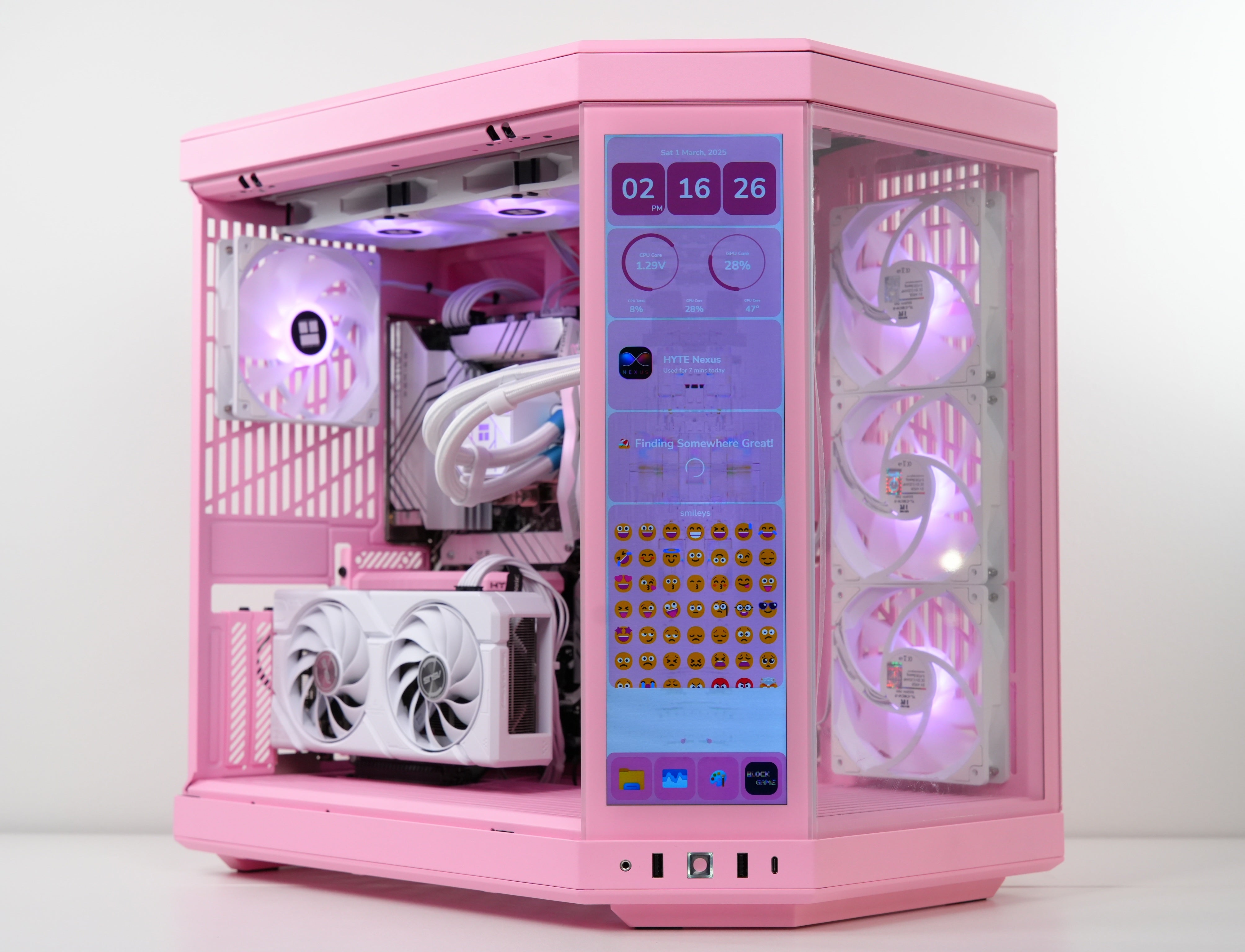 TECHNOID Limited Edition Gaming Pc (AMD Ryzen 7 9700F - RTX 5070 - 1TB SSD - 32GB RAM DDR5- Win 11 Pro - HYTE Y70 Touch infinite Strawberry Milk - Pink)