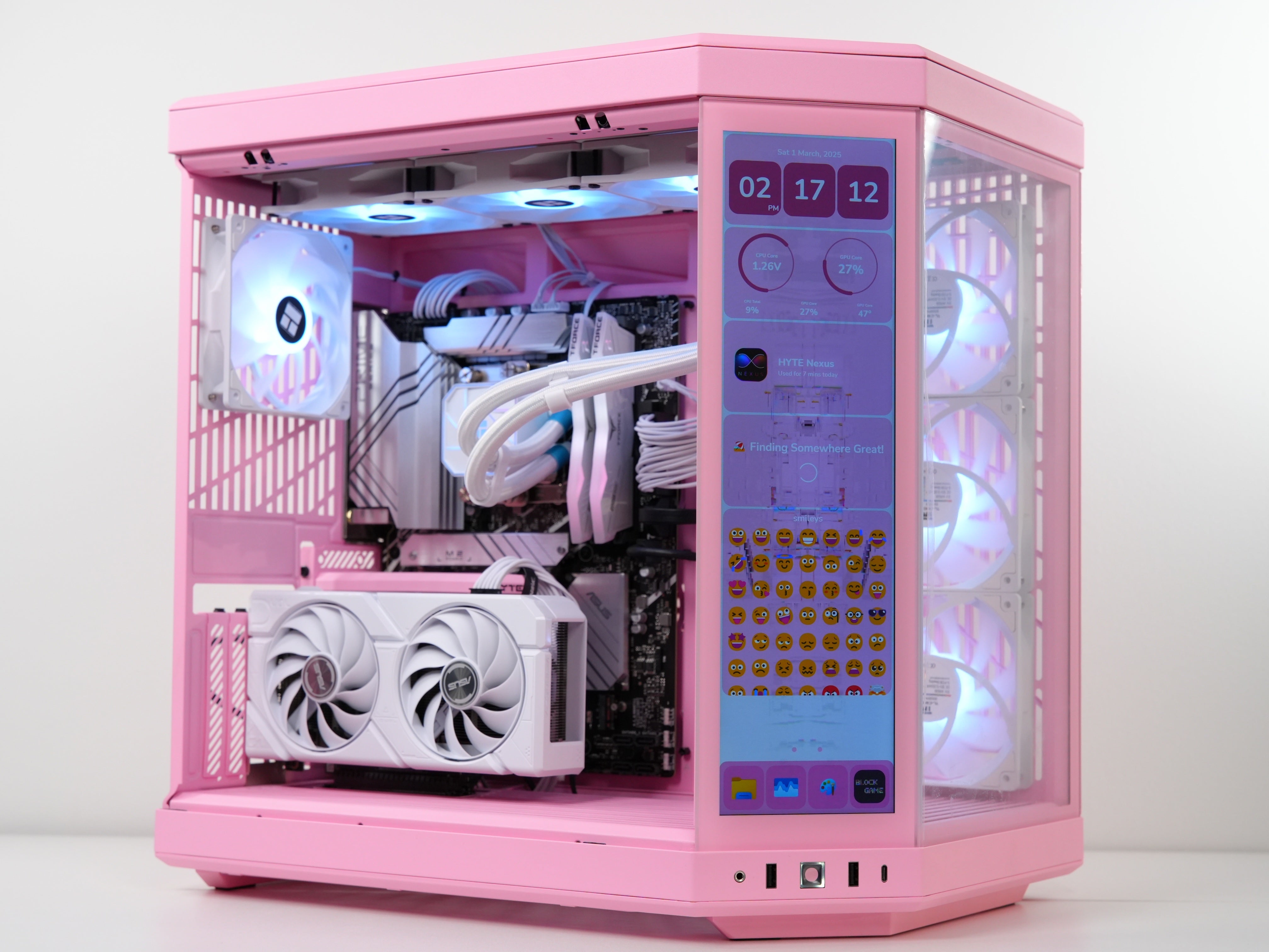 TECHNOID Limited Edition Gaming Pc (AMD Ryzen 7 9700F - RTX 5070 - 1TB SSD - 32GB RAM DDR5- Win 11 Pro - HYTE Y70 Touch infinite Strawberry Milk - Pink)