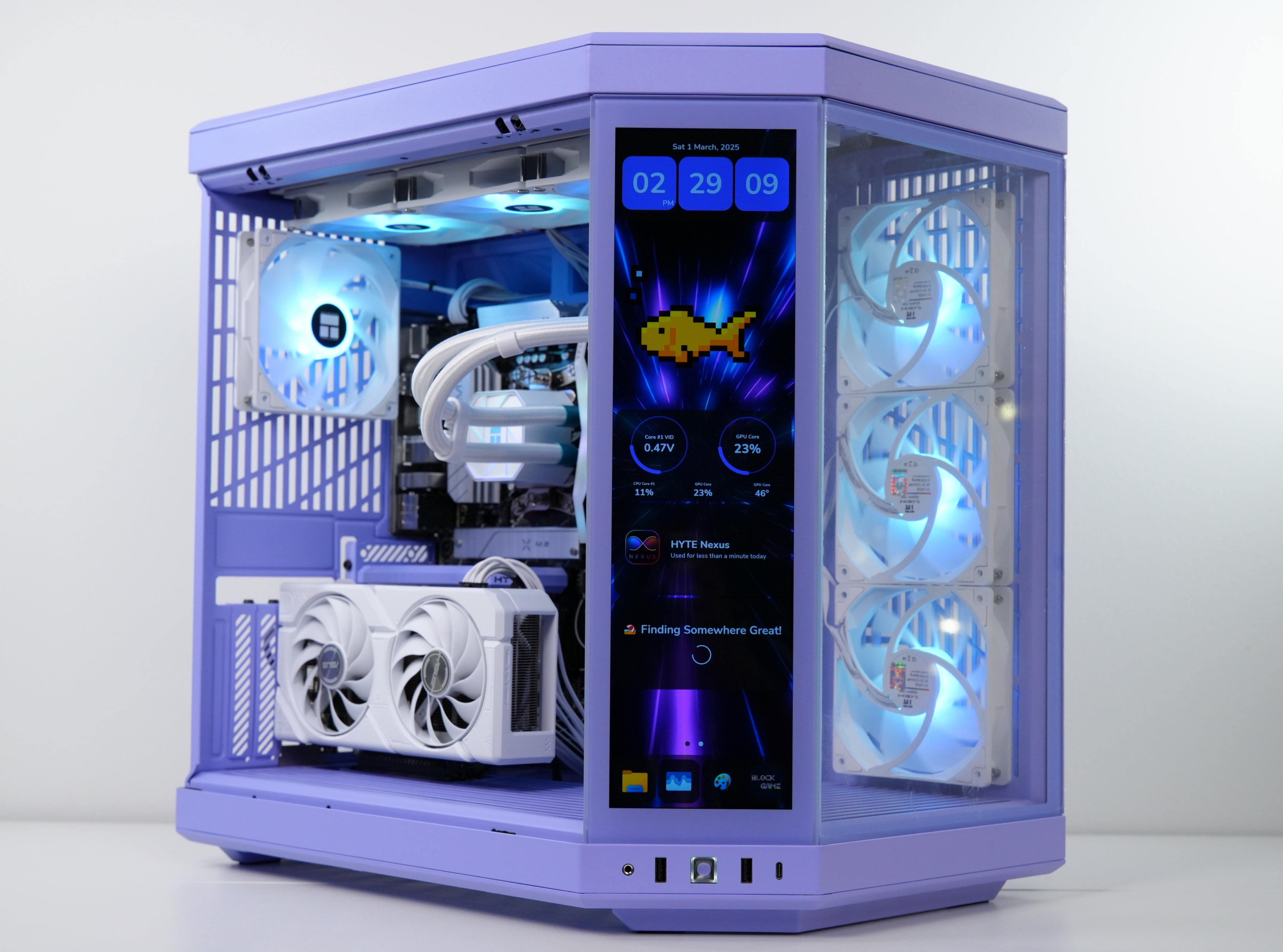 TECHNOID Limited Edition Gaming Pc (Amd Ryzen 7 9700F - RTX 5070 - 2TB SSD - 32GB RAM DDR5- Win 11 Pro - HYTE Y70 Touch infinite Taro Milk - Purple)