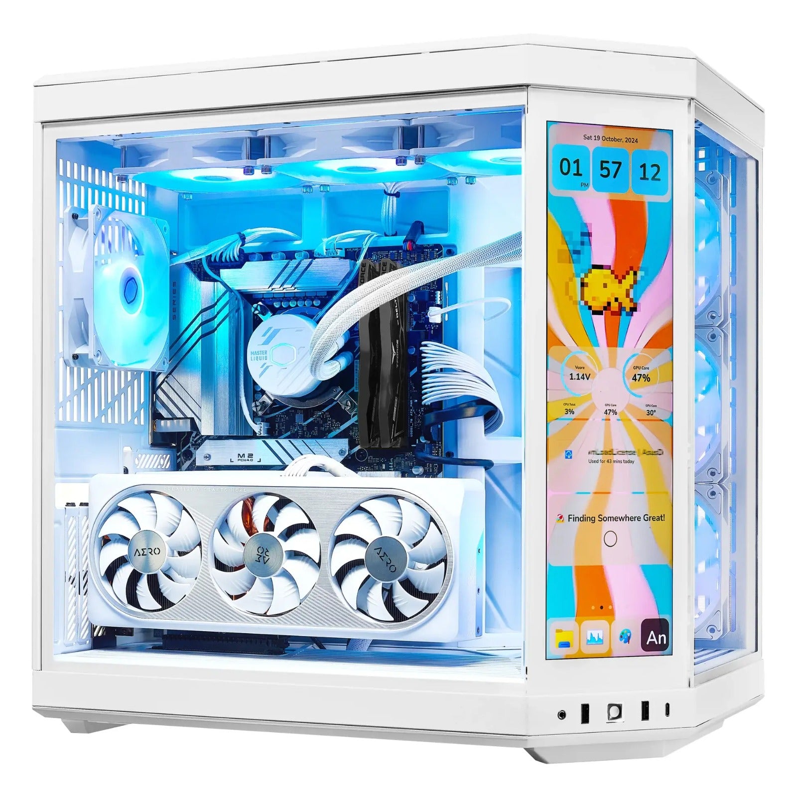 TECHNOID Limited Edition Gaming PC (Nvidia GeForce RTX 5080 - AMD RYZEN 9 9950X3D - 32 GB DDR5 RAM - 2TB SSD - AI Ready - Windows 11 P - Wifi - HYTE Y70 Touch infinite - White)