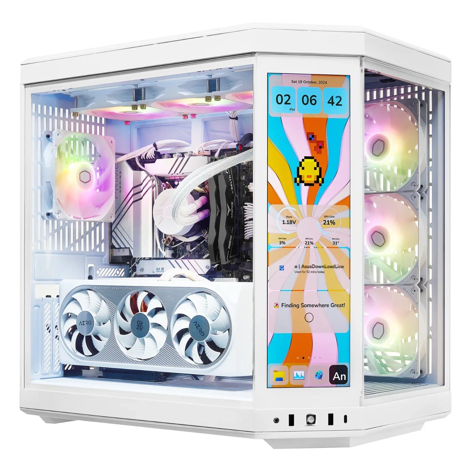 TECHNOID Limited Edition Gaming PC (Nvidia GeForce RTX 5080 - AMD RYZEN 9 9950X3D - 32 GB DDR5 RAM - 2TB SSD - AI Ready - Windows 11 P - Wifi - HYTE Y70 Touch infinite - White)