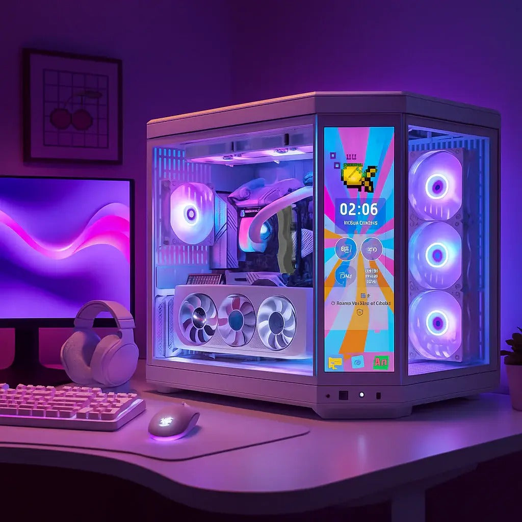 TECHNOID Limited Edition Gaming PC (AMD Radeon RX 9070 XT - AMD RYZEN 7 9800X3D - 32 GB DDR5 RAM - 2TB SSD - AI Ready - Windows 11 P - Wifi - HYTE Y70 Touch infinite - White)