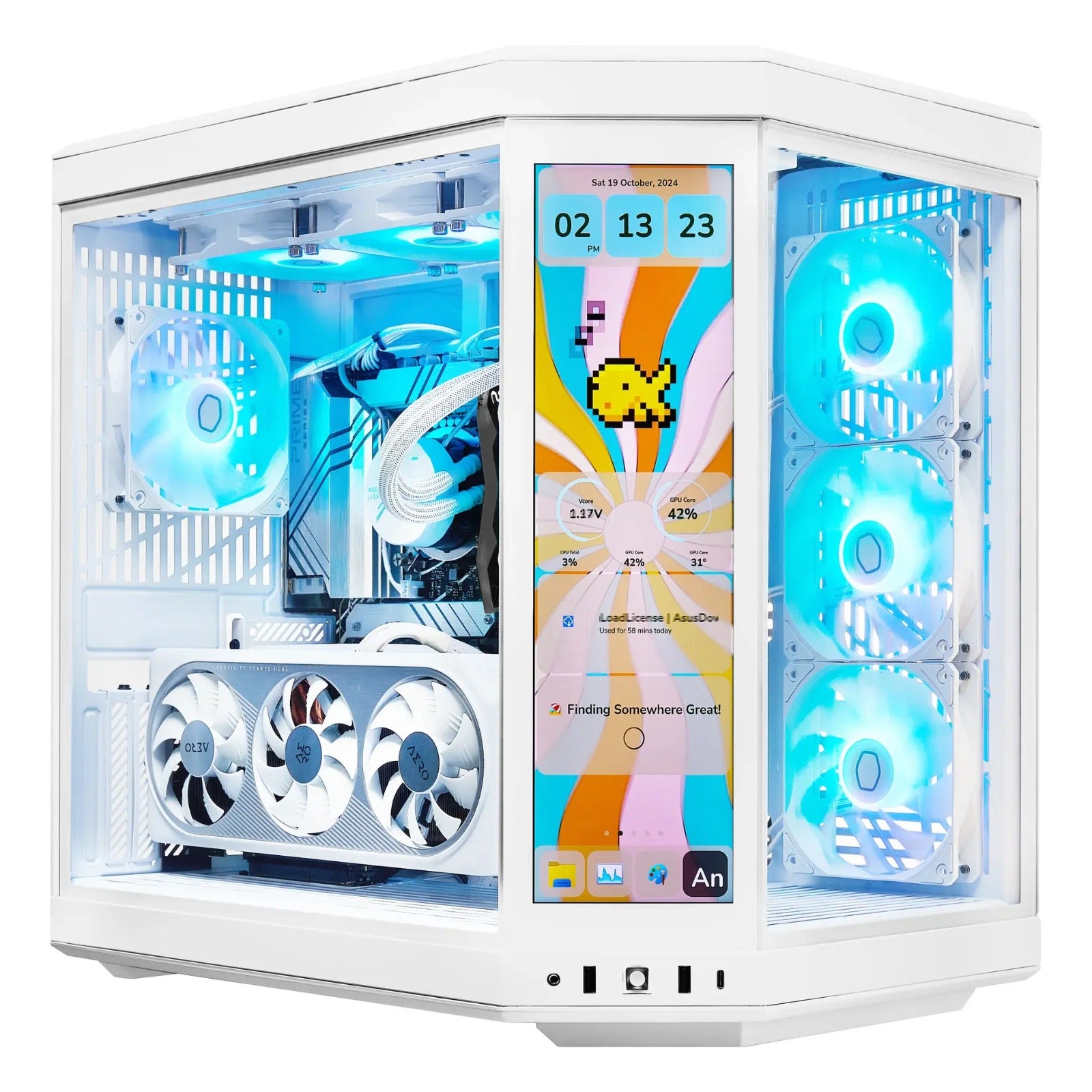 TECHNOID Limited Edition Gaming PC (Nvidia GeForce RTX 5080 - AMD RYZEN 9 9950X3D - 32 GB DDR5 RAM - 2TB SSD - AI Ready - Windows 11 P - Wifi - HYTE Y70 Touch infinite - White)