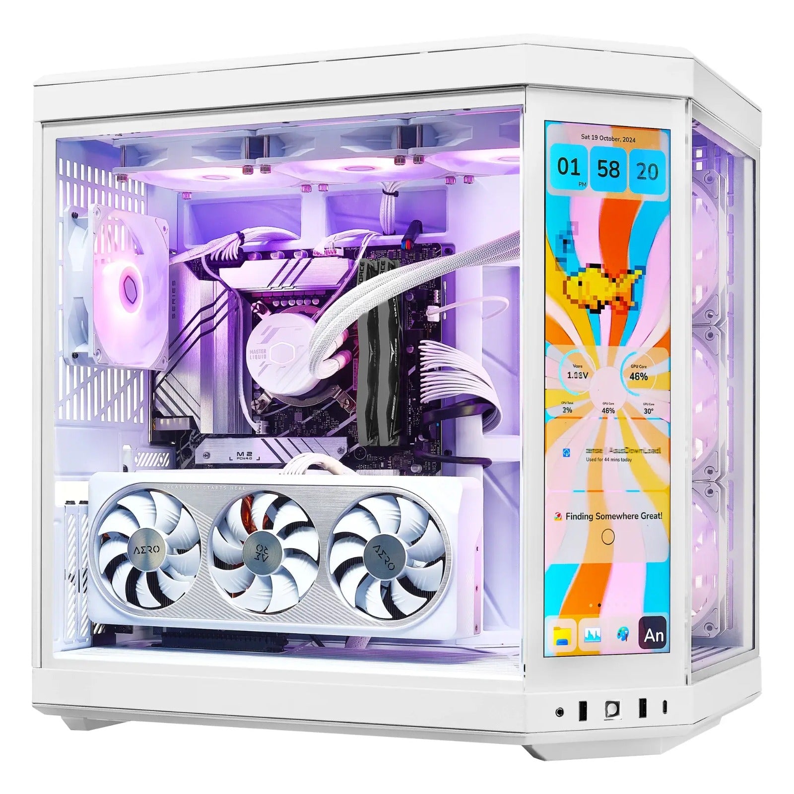 TECHNOID Limited Edition Gaming PC (Nvidia GeForce RTX 5080 - AMD RYZEN 9 9950X3D - 32 GB DDR5 RAM - 2TB SSD - AI Ready - Windows 11 P - Wifi - HYTE Y70 Touch infinite - White)