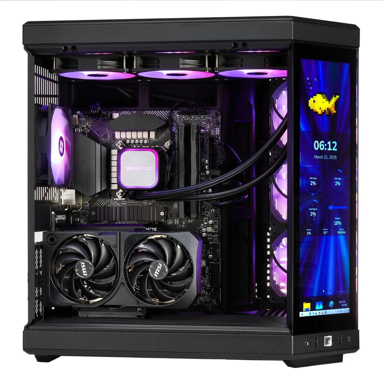 TECHNOID Limited Edition Gaming PC - AMD Ryzen 7 9800X3D, 64GB Ram, 2TB SSD, RTX 5080 , Windows 11 Pro, HYTE Y70 Touch infinite, Black