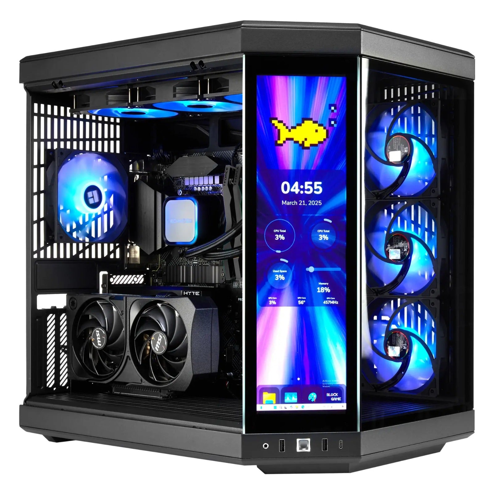TECHNOID Limited Edition Gaming PC - AMD Ryzen 7 9800X3D, 32GB Ram, 2TB SSD, AMD Radeon RX 9070 XT, Windows 11 Pro, HYTE Y70 Touch infinite, Black