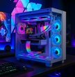 TECHNOID Frozen Gaming PC - RTX 5070 - AMD Ryzen 7 7800X3D - 32GB DDR5 - 2TB SSD - Win 11 PRO - AI Ready - 850w 80 Plus Gold PSU - VR Compatible - White